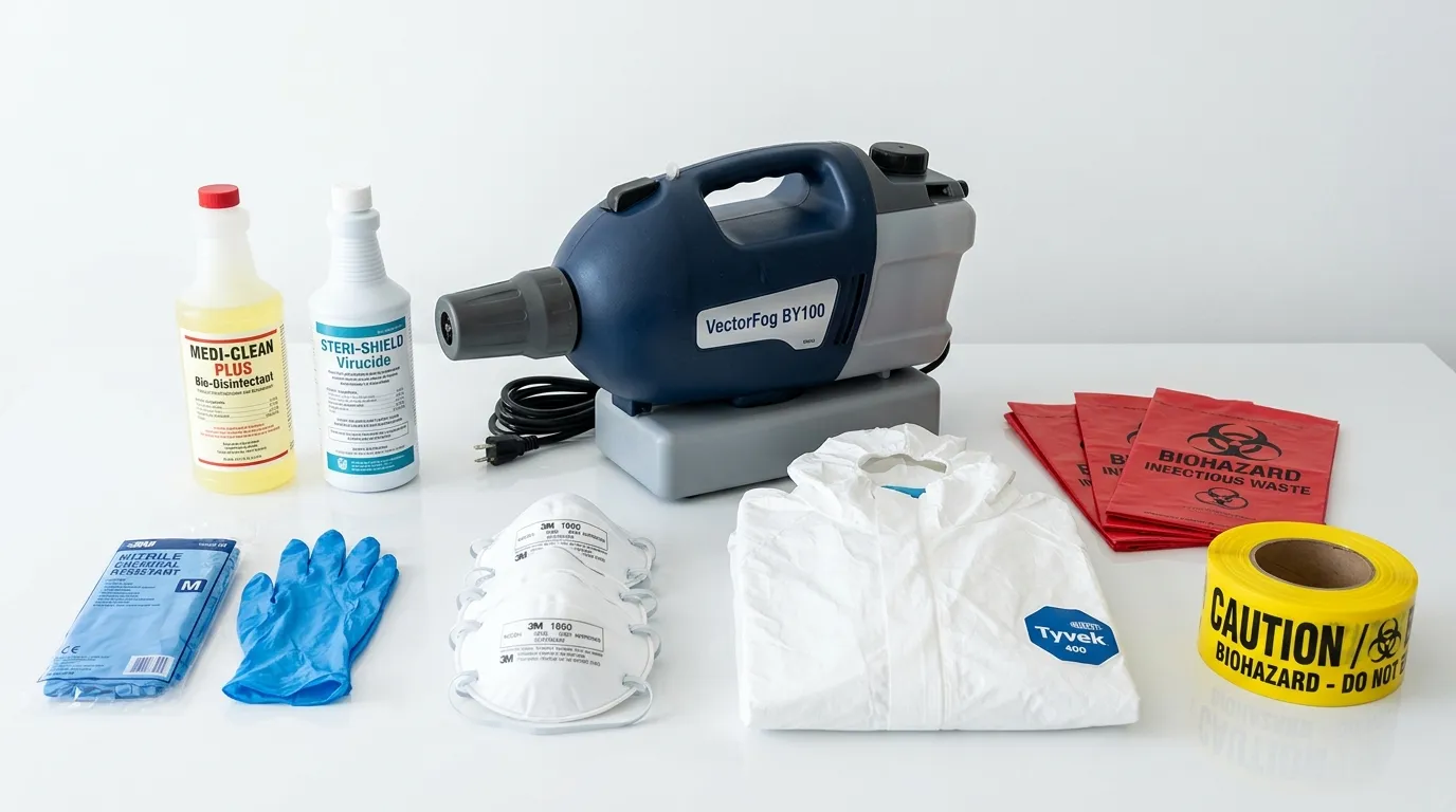 Professional biohazard remediation crew working in Wixom